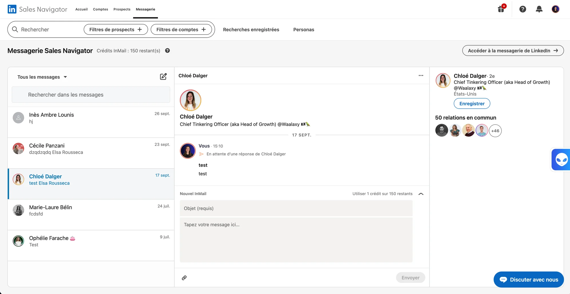 LinkedIn Sales Navigator : Les InMails.