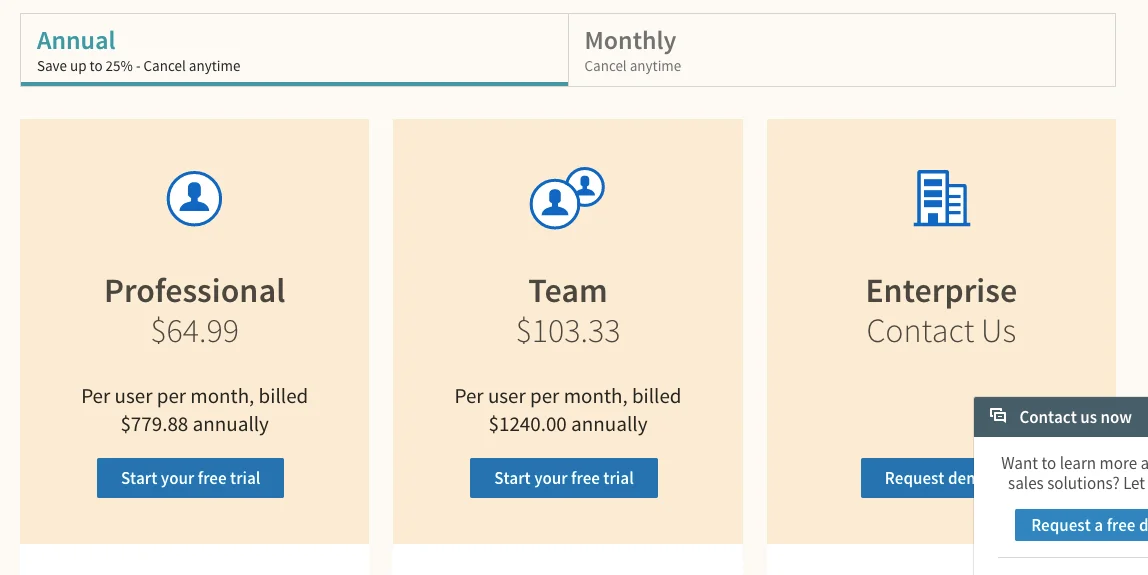 Pricing plans annual monthly Waalaxy