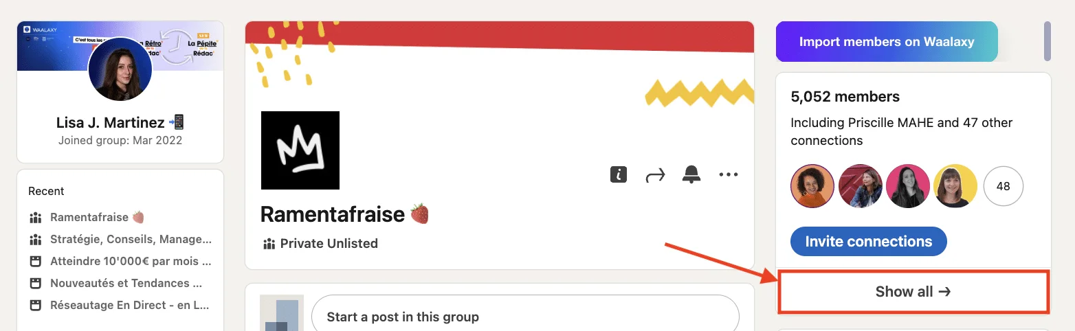 Find a member in a LinkedIn Group
