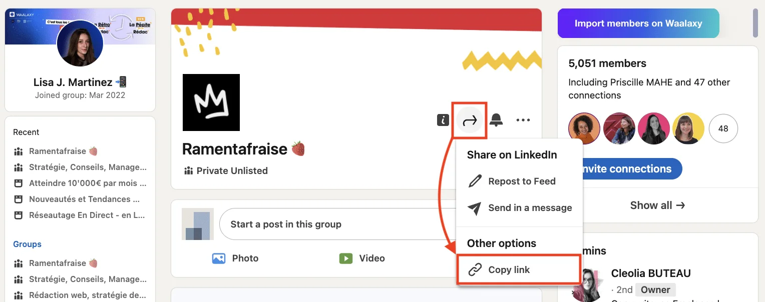 use linkedin groups links