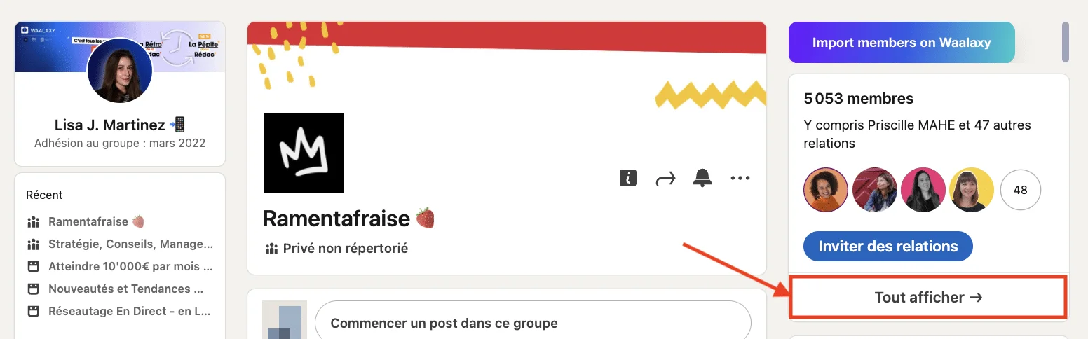 Trouver un membre dans un groupe LinkedIn