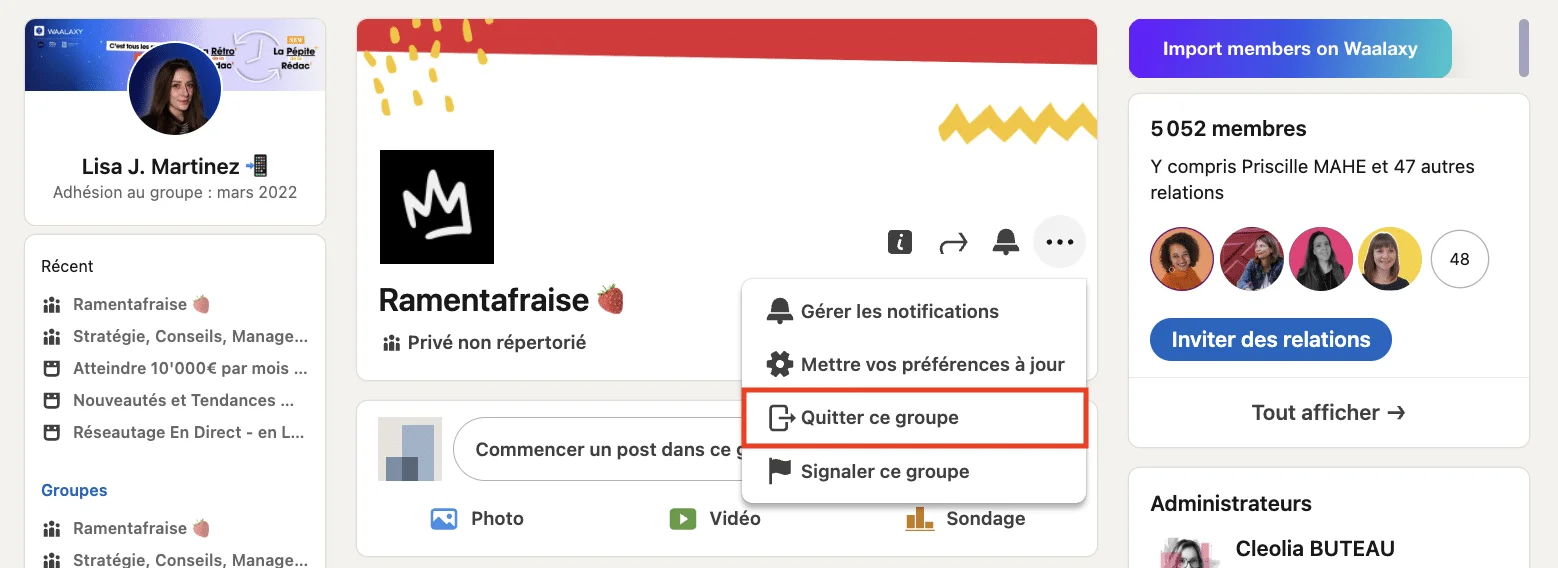 Quitter un groupe LinkedIn