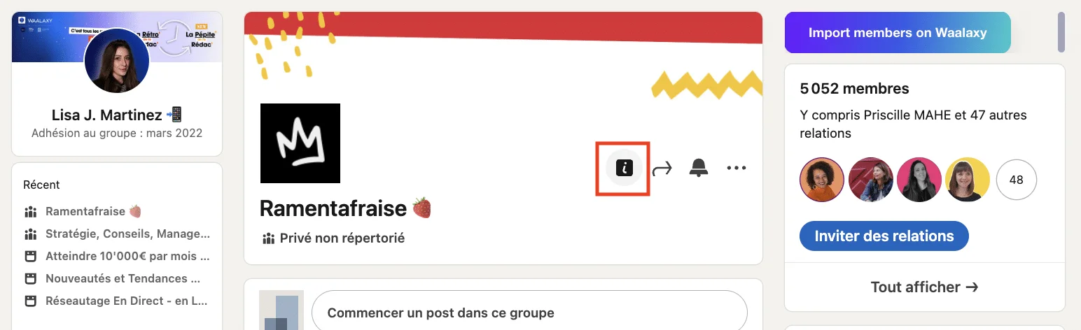 Consulter la description et les règles du groupe LinkedIn.
