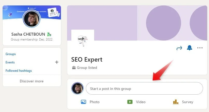 Profil LinkedIn Sasha Chetboun groupe SEO