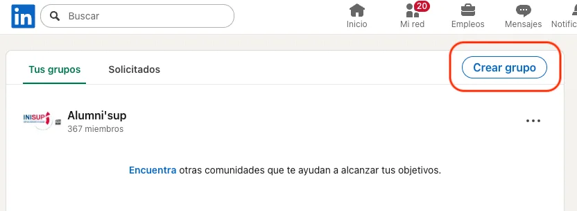 crear un grupo sobre linkedin
