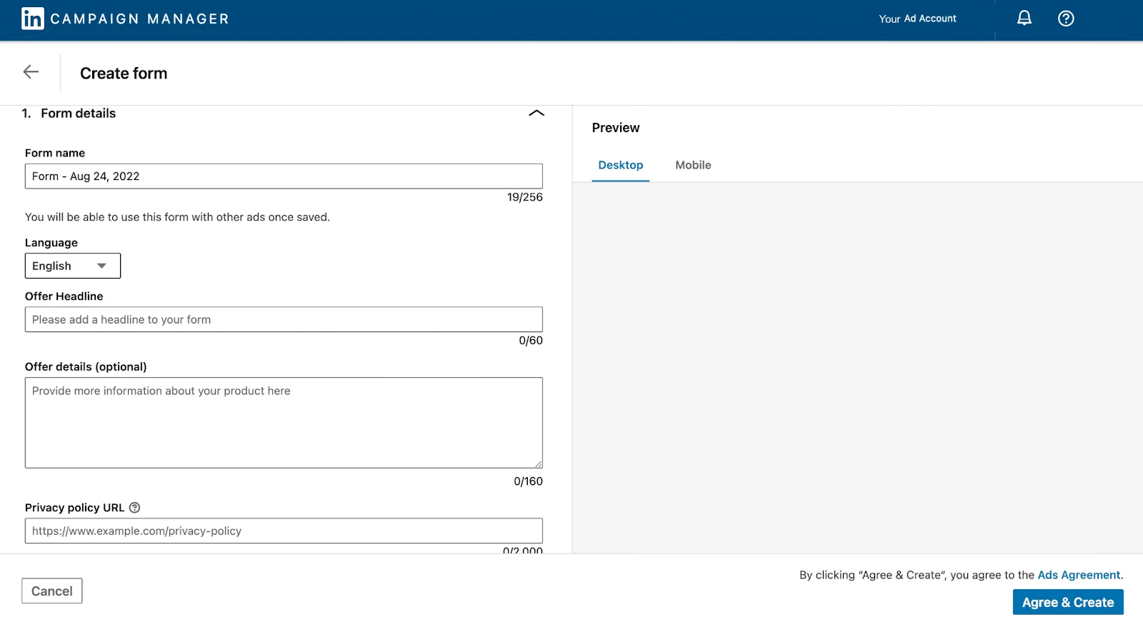 How to generate B2B leads on LinkedIn with lead generation form.