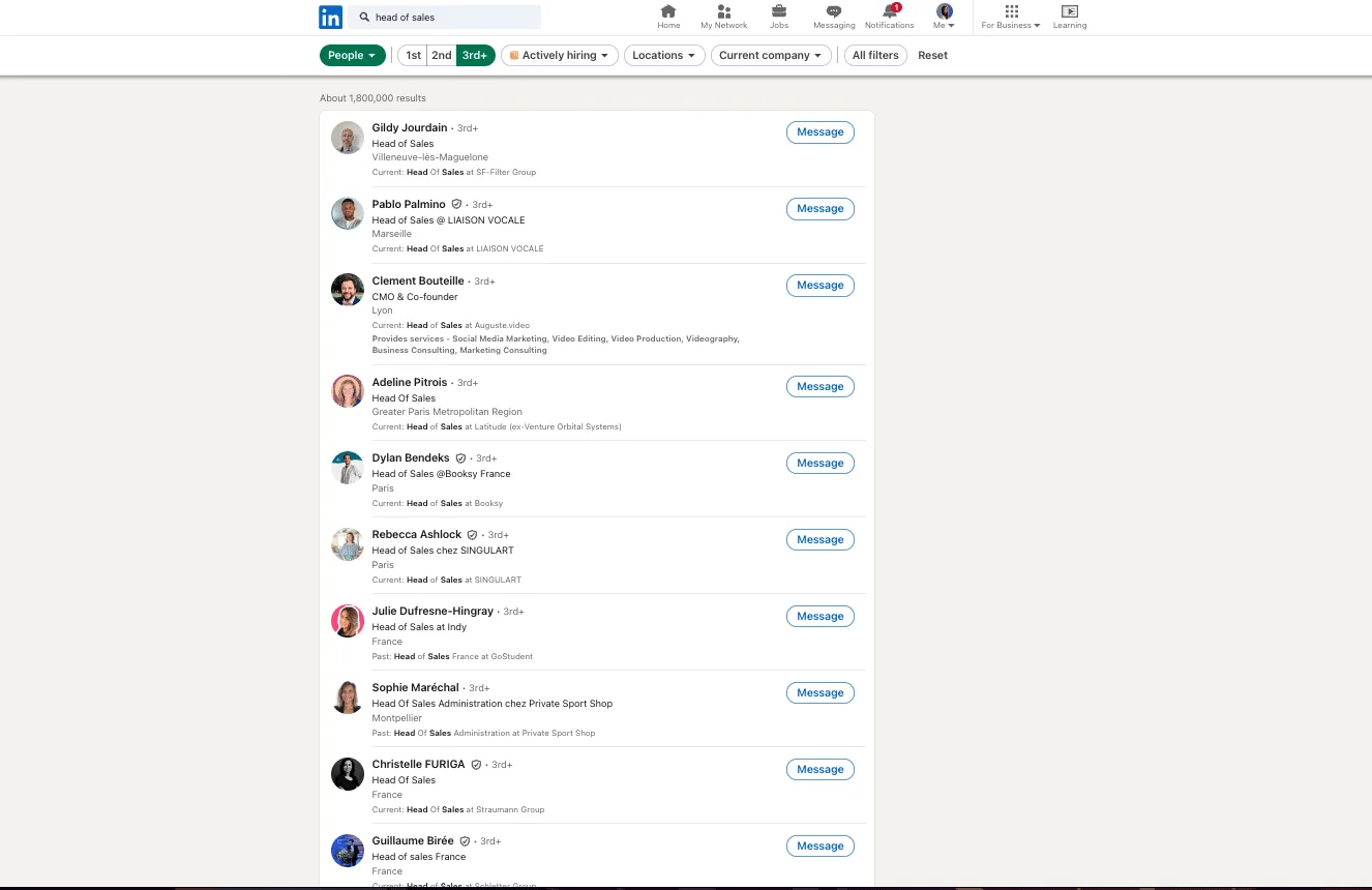 Waalaxy VS Dripify : example of LinkedIn