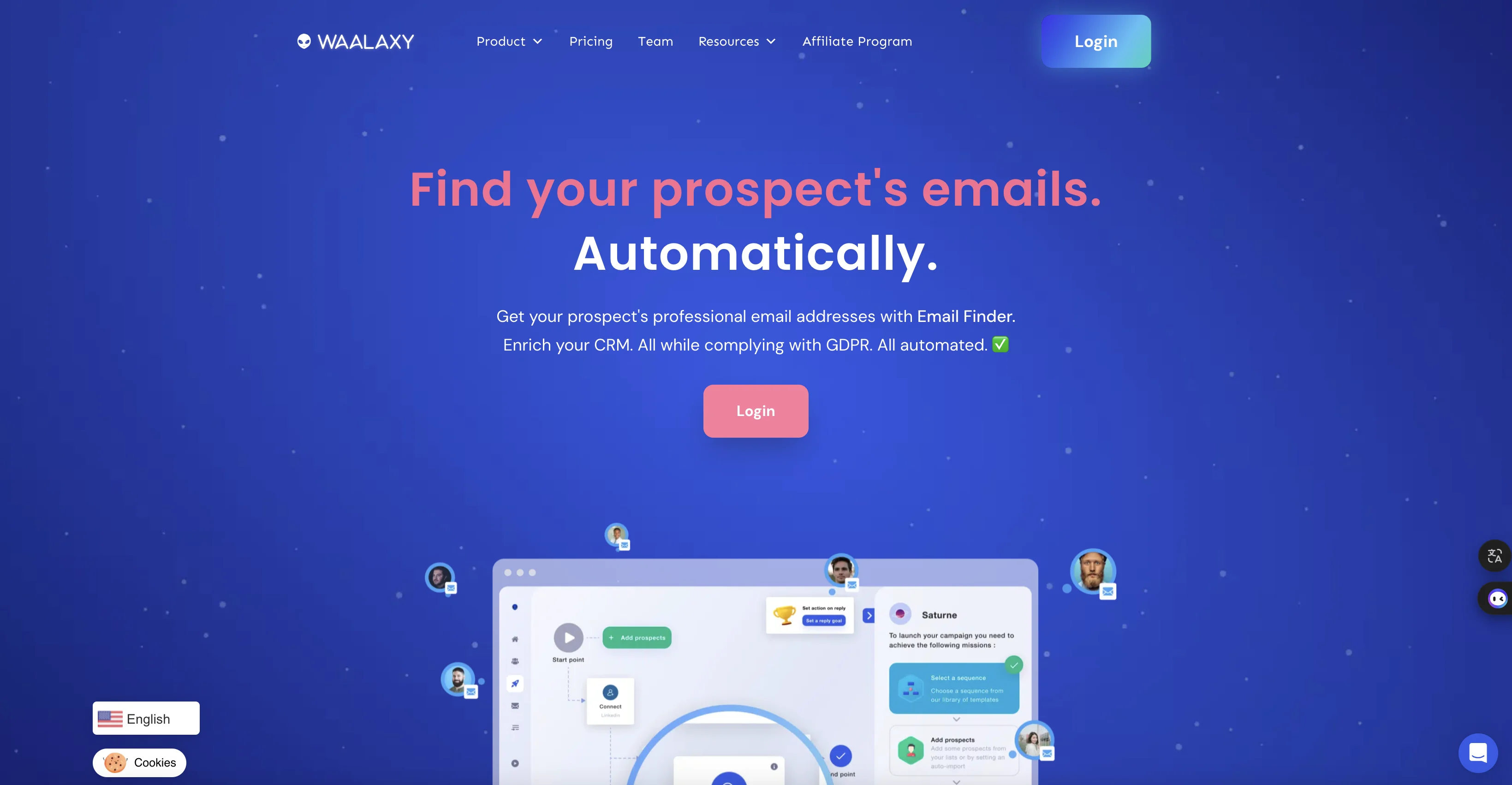 Waalaxy’s Email Finder to create your database and