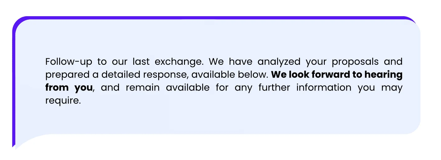 We look forward to hearing