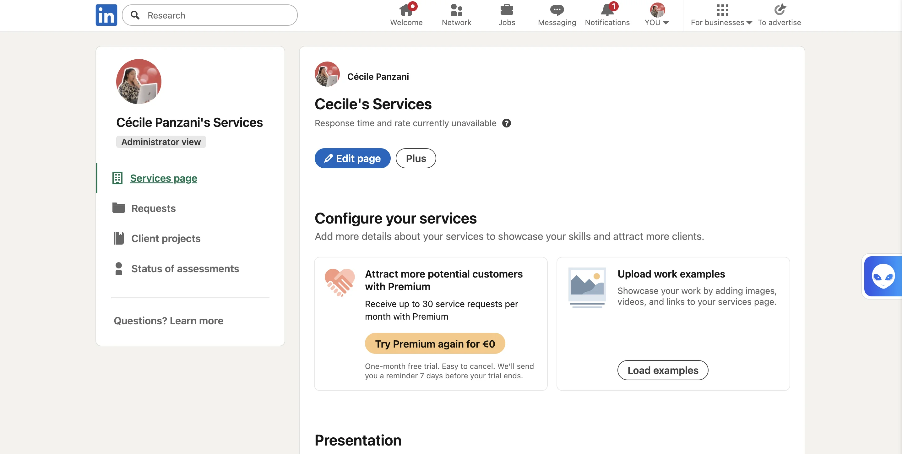 Marketplace Service Page