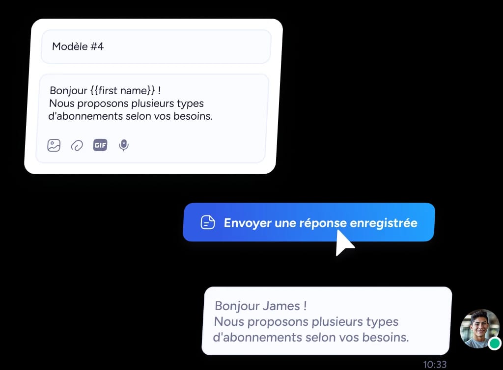 Envoyer une réponse enregistrée avec une variable de personnalisation dans Inbox Waalaxy