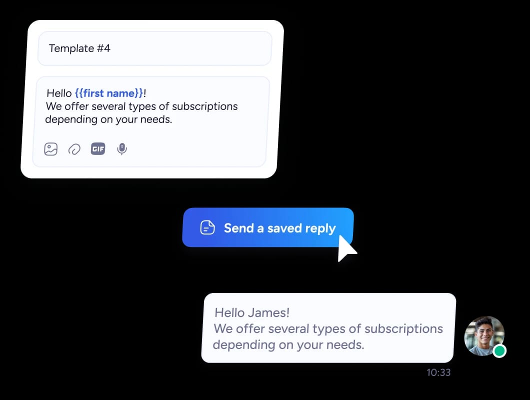 Inviare una risposta salvata con una variabile di personalizzazione in Inbox Waalaxy