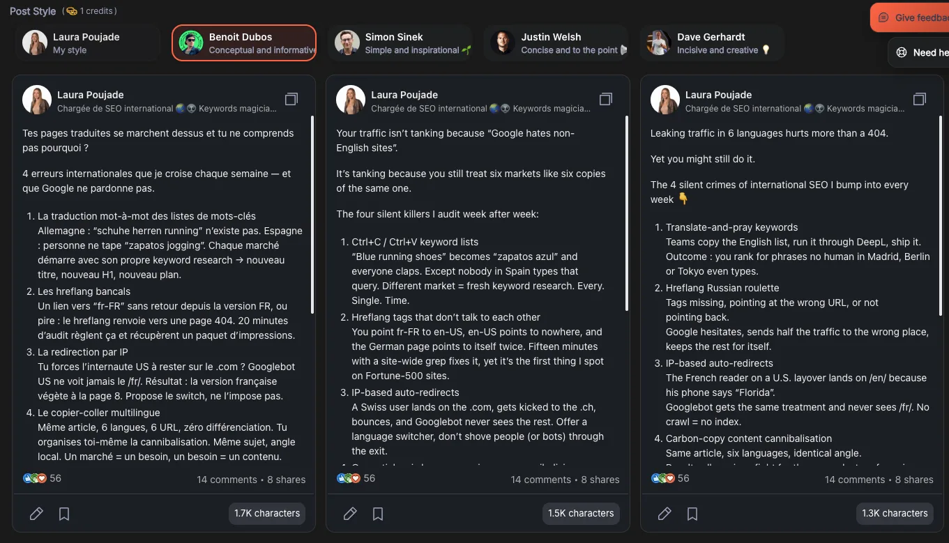 Publicación de LinkedIn generada con la herramienta Kawaak