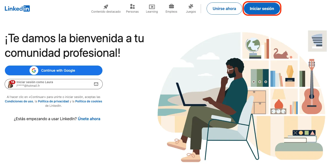 Iniciar sesion en linkedin