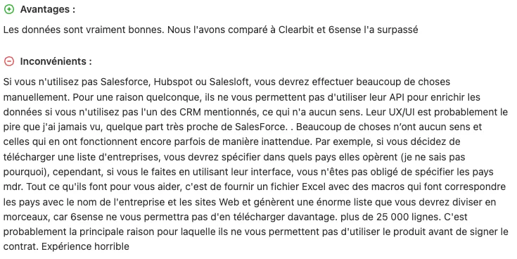 6sense alternative avis client 6sense