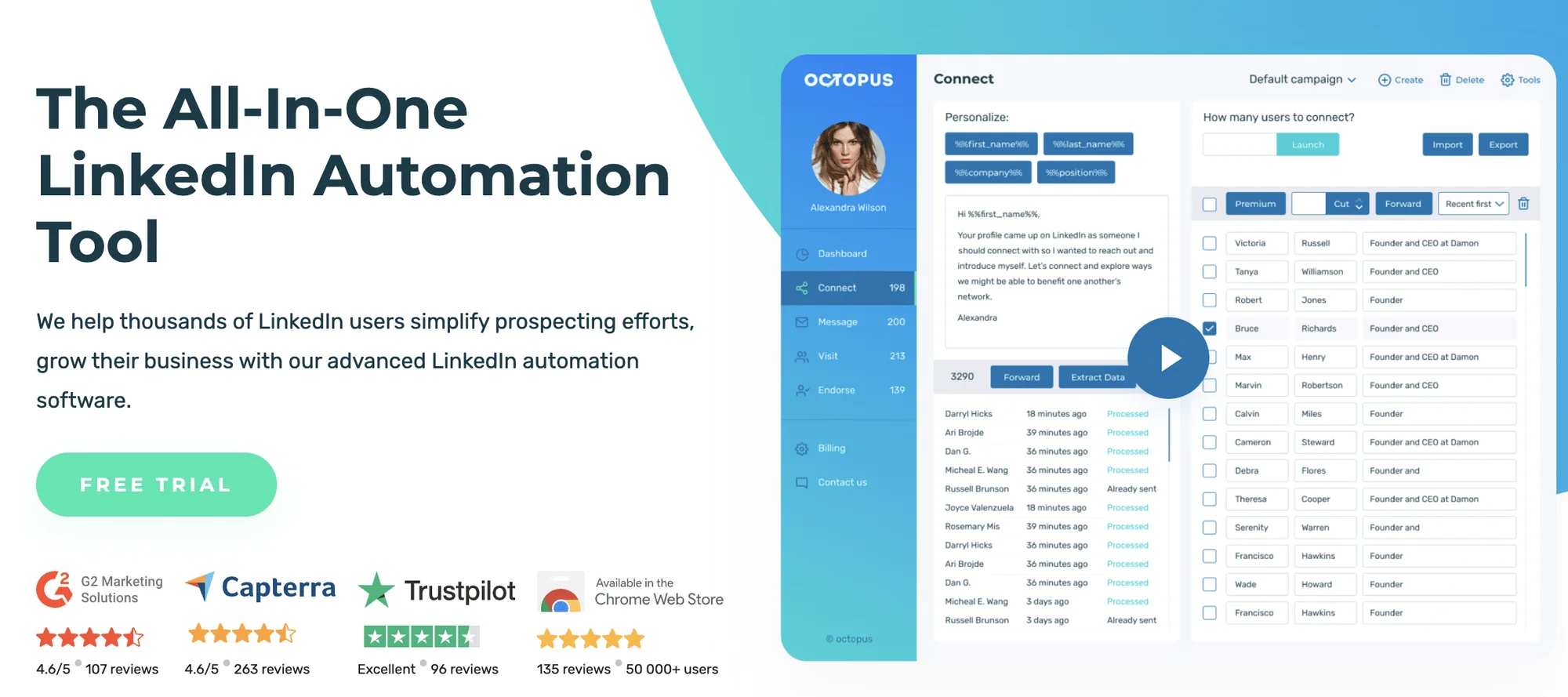 Kanbox alternative Octopus CRM landing