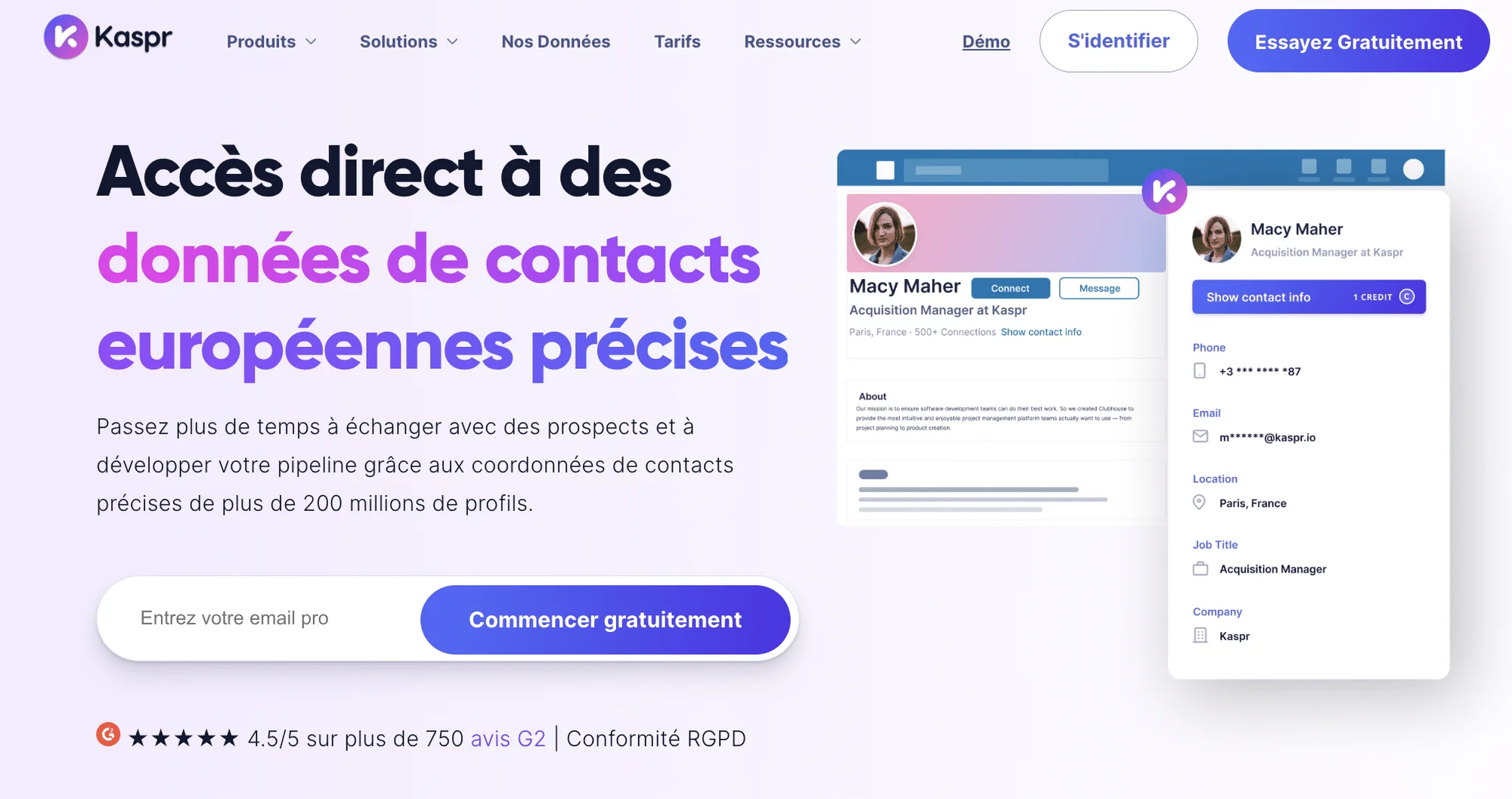 Rocketreach alternatives : Kaspr