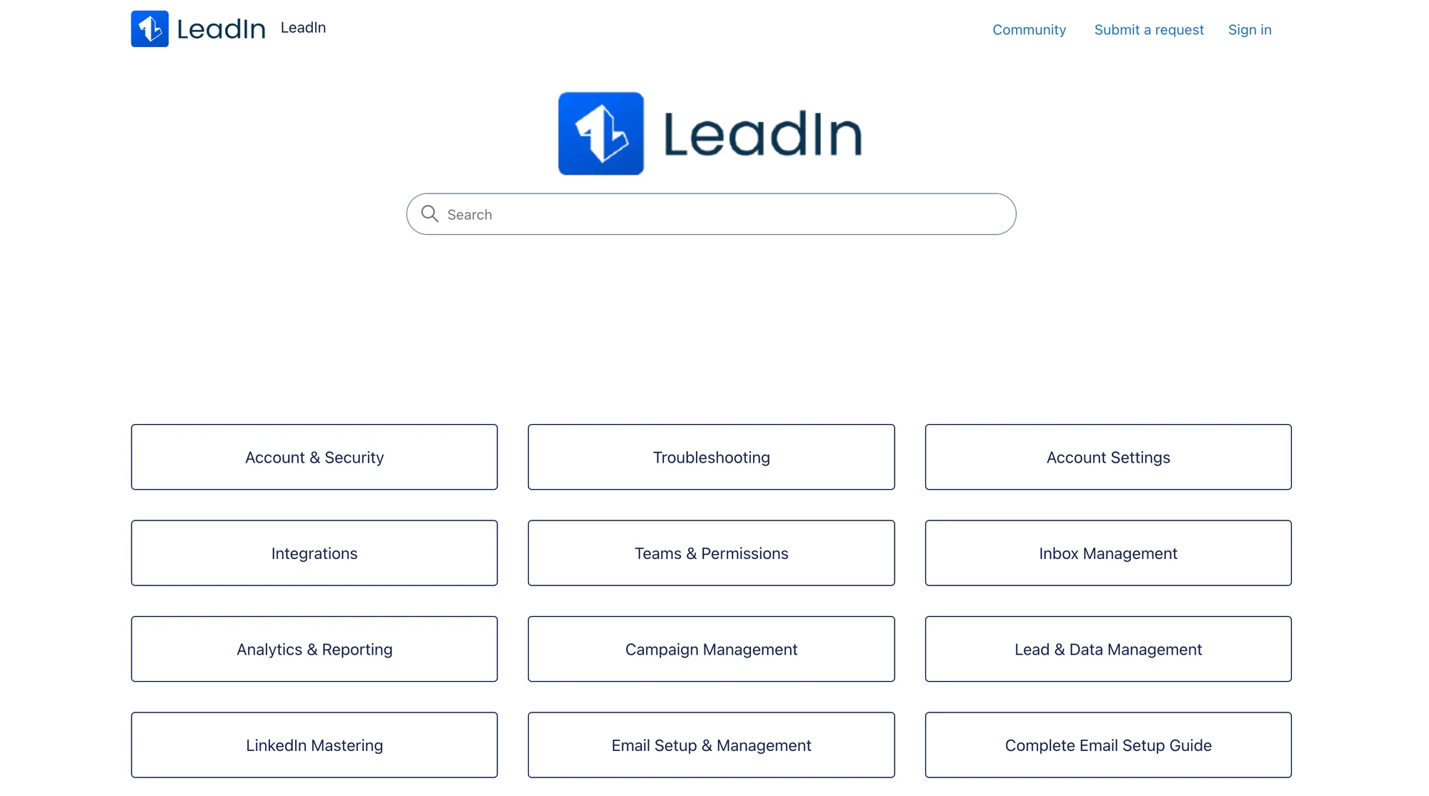 Help center LeadIn