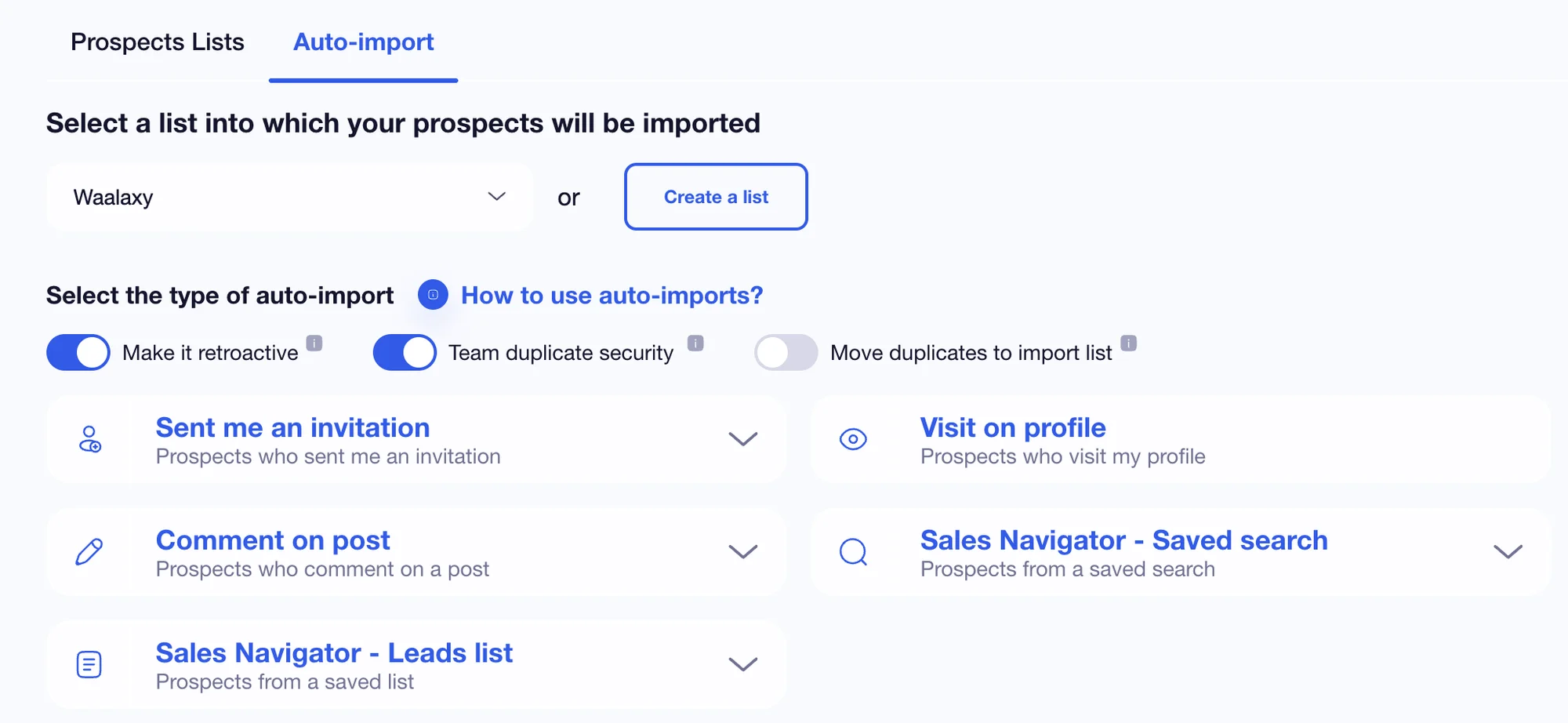 scrape LinkedIn profile auto import Waalaxy