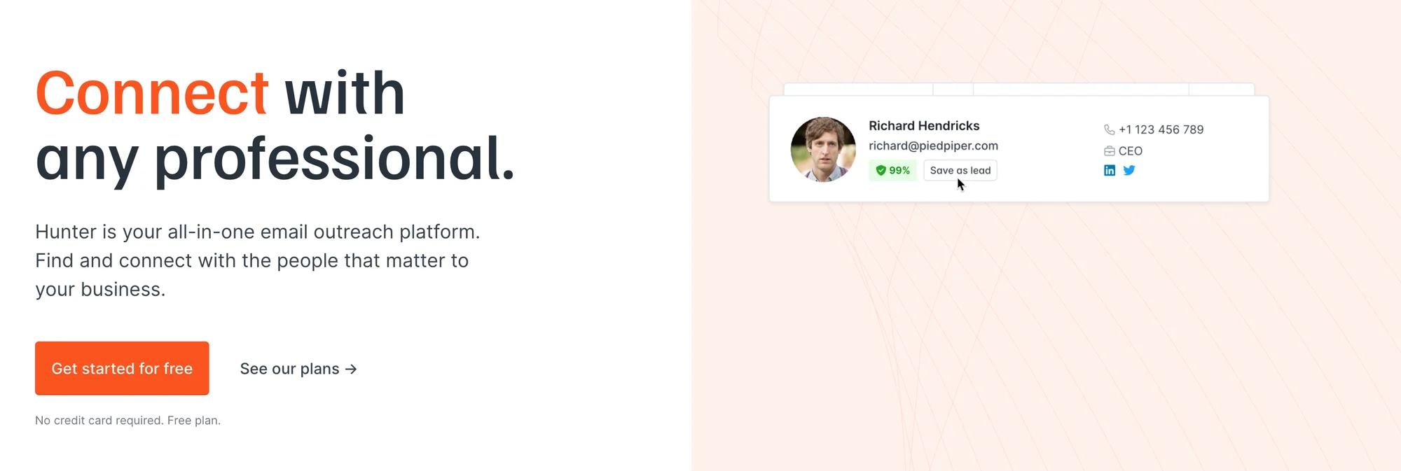 salesforge alternative hunter.io landing