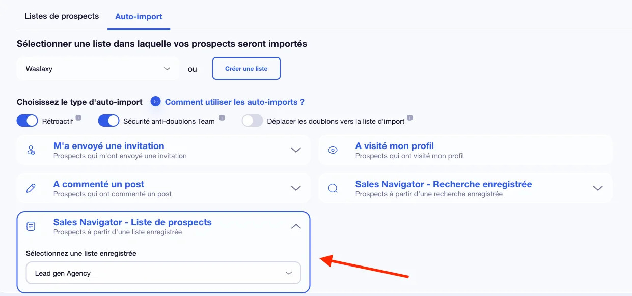 scraper profil LinkedIn sales navigator, liste de prospects Waalaxy