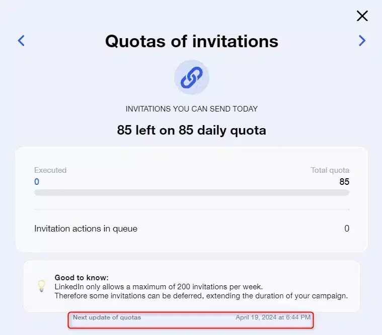 Quotas Waalaxy