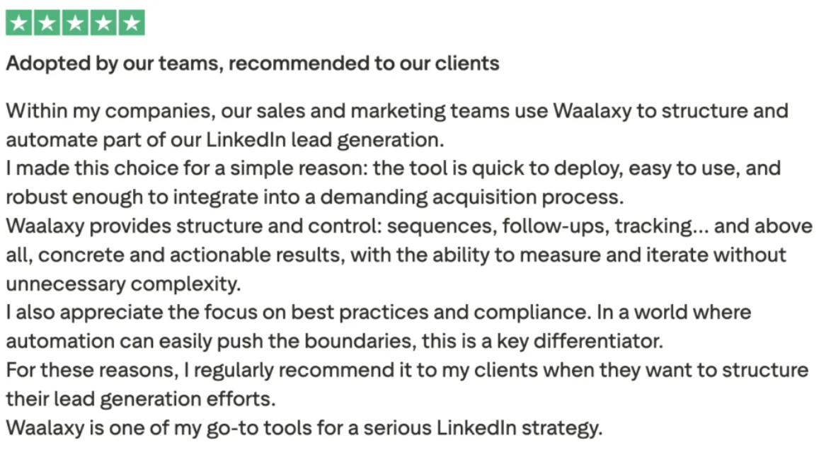 Waalaxy reviews