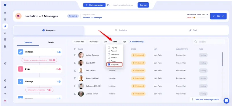waalaxy campaign steps