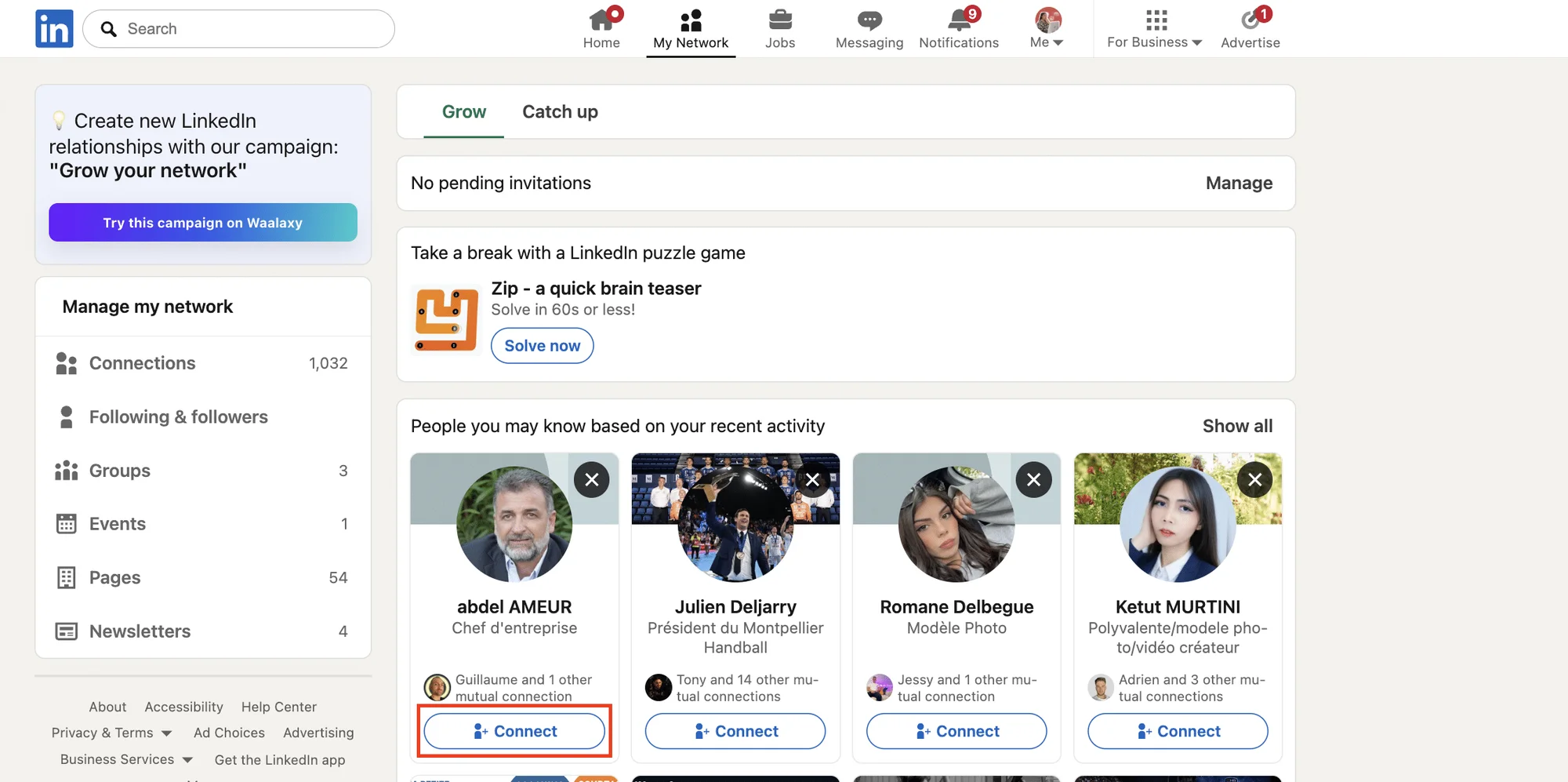 LinkedIn Login network